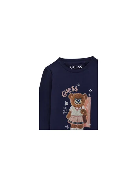 Guess Bluza Mornarsko Regular Fit modra