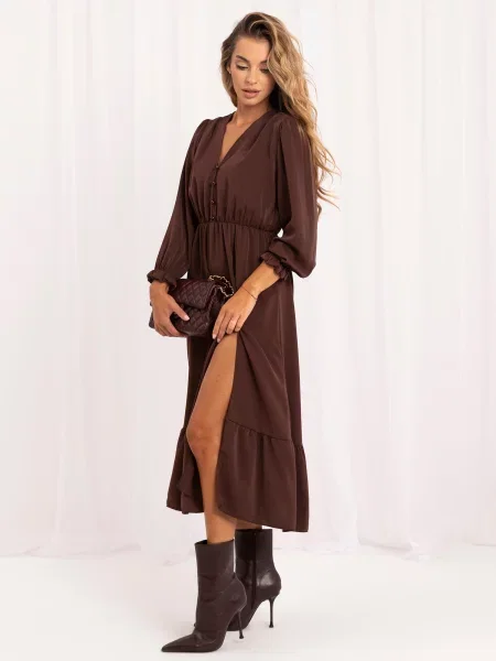 Midi haljina Italy Moda smeđa