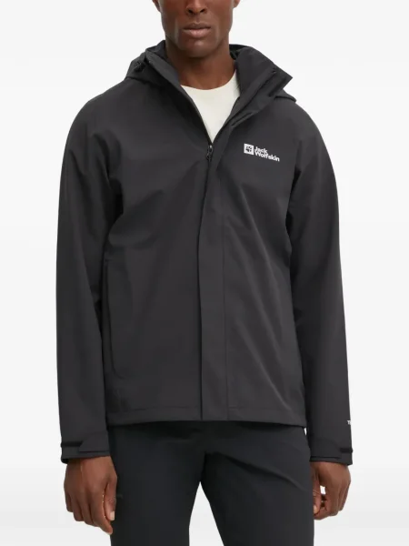 Geacă Jack Wolfskin cu glugă negru
