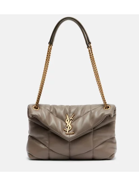 Usnjena usnjena torbica Saint Laurent rjava