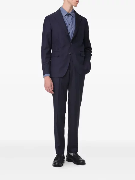 Costum Tagliatore cu model herringbone de costum albastru