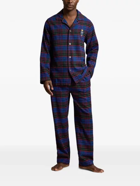 Șosete Polo Ralph Lauren cu model herringbone cu broderie plasă albastru