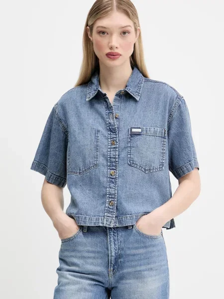 Guess Jeans cămașă jeans albastru