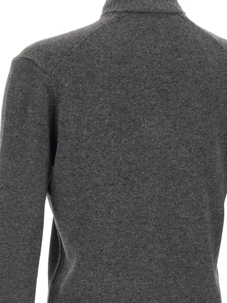 Pulover Lacoste cu broderie gri
