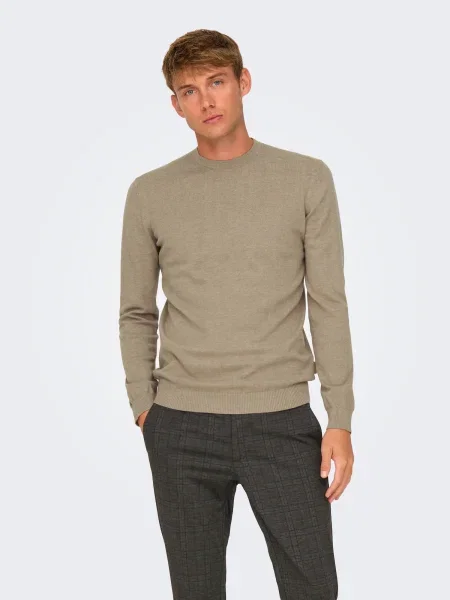 Only & Sons Pulover ONSLoui închis bej