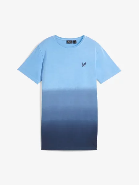 T-shirt w cieniowanym kolorze z czystej bawełny organicznej niebieska