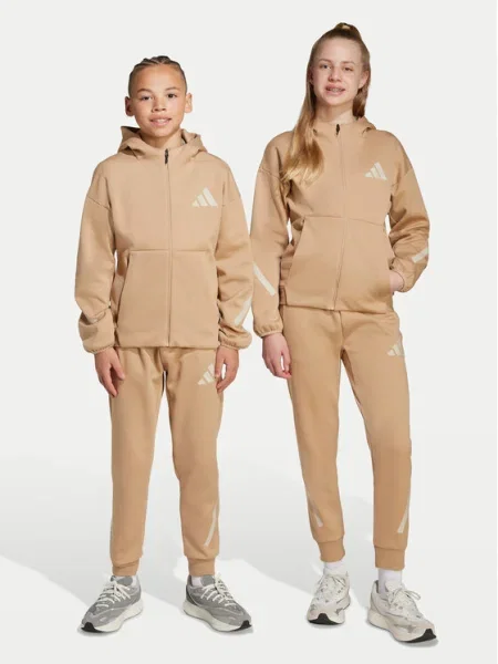 Adidas Долнище анцуг Z.N.E. Tapered Leg бежов