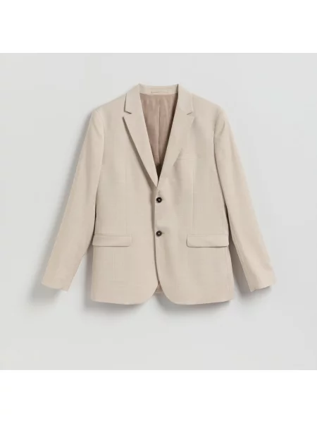 Reserved Kostkovaný blejzr slim fit béžová