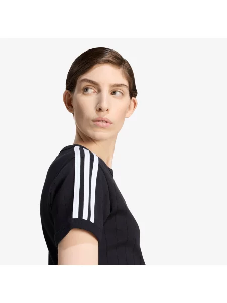 T-shirt adidas Pinstripe Short Sleeve Slim Tee Black/ White/ Grey Two S λευκό