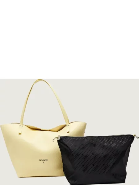 Patrizia Pepe De piele geantă shopper + borsetă galben