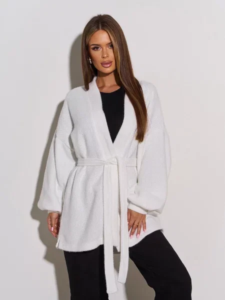 Вовняний Кардиган ISSA Plus білий