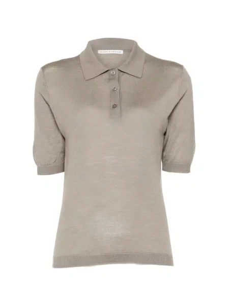 Tricou polo Studio Nicholson tricotate maro