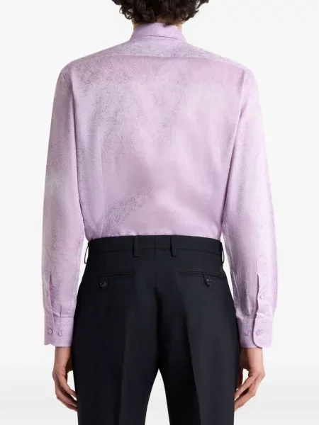 Πουκάμισο Etro με κέντημα paisley ζακάρ μωβ