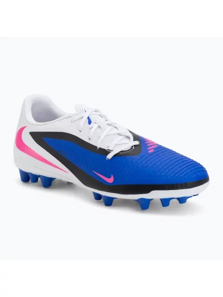 Ghete de fotbal pentru bărbați Nike Phantom 6 Low Academy AG racer blue/white/pink blast alb