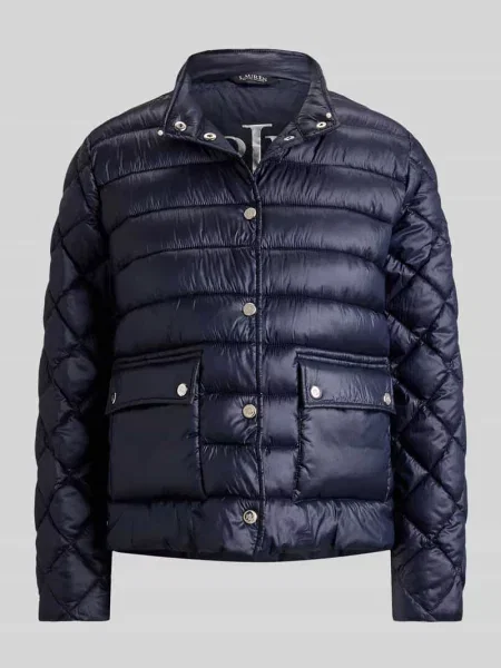 Kurtka pikowana w kroju regular fit z naszywanymi Lauren Ralph Lauren granatowa