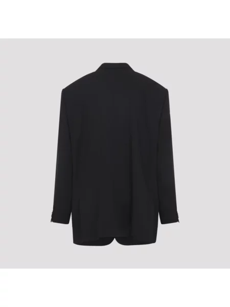 Lniana marynarka Balenciaga czarna