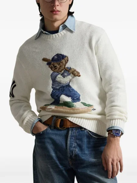 Șapcă Polo Ralph Lauren cu decolteu în V cu autograf în carouri albastru