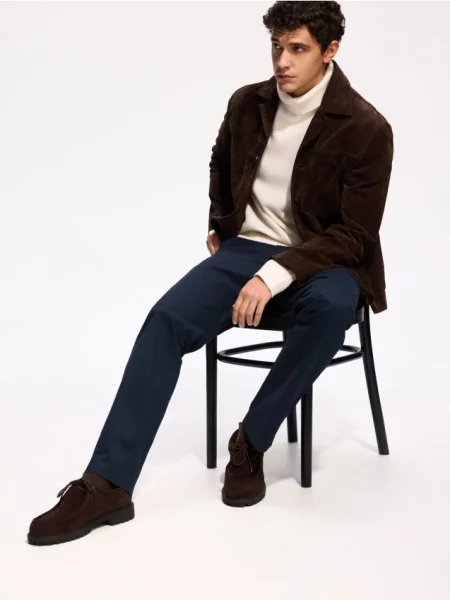 Reserved Spodnie chino regular fit granatowy