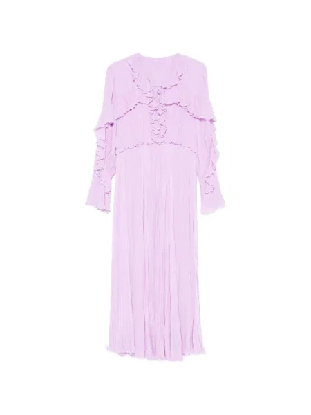 Rochie maxi Alberta Ferretti cu volane violet