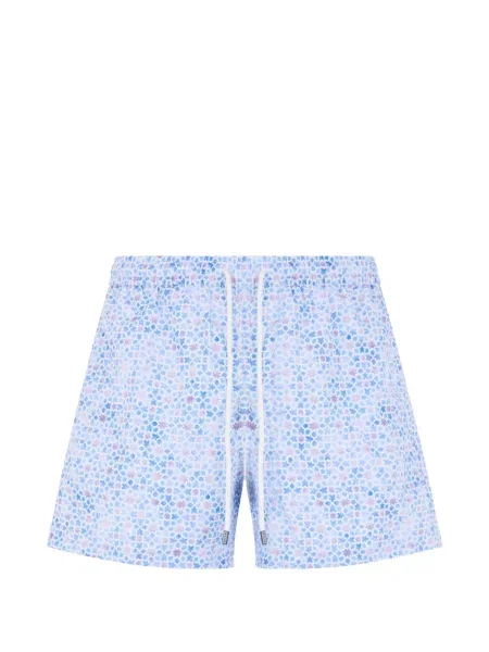 Slip de baie Fedeli cu imagine cu imprimeu geometric cu cordon albastru