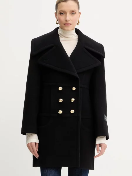 Palton Patou de lână negru