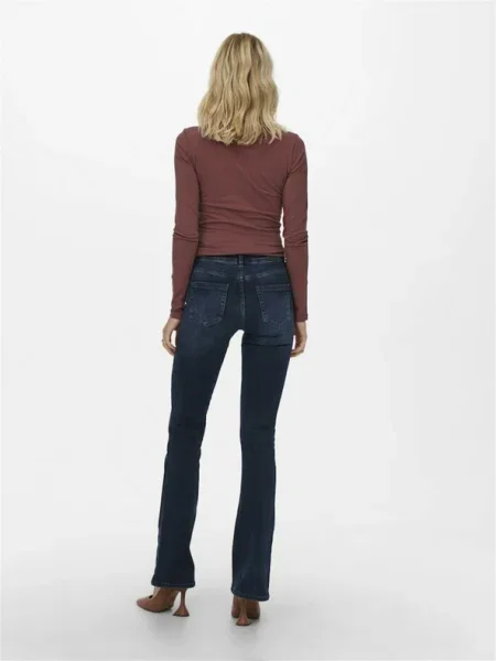 ONLY Blugi Blush Bleumarin Flared Fit albastru