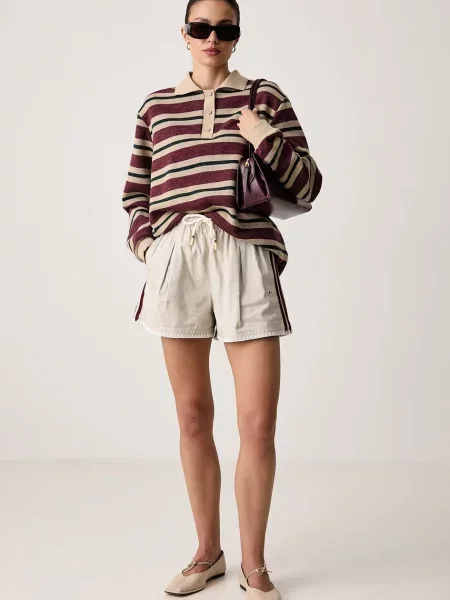 Adidas Originals къс панталон дамски от Resort бежово