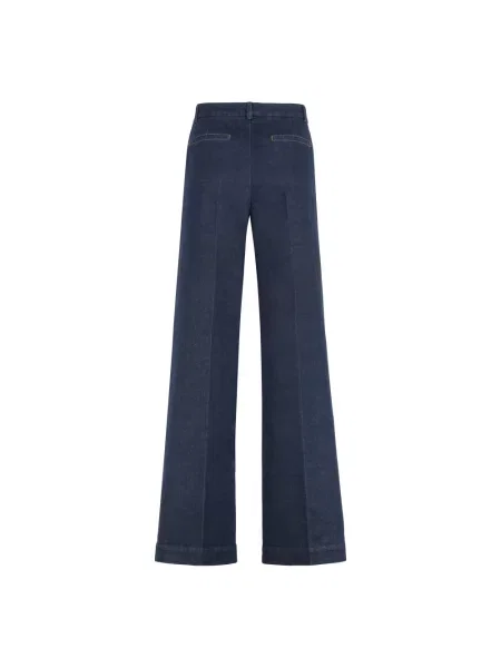Szerokie jeansy Moncler niebieskie