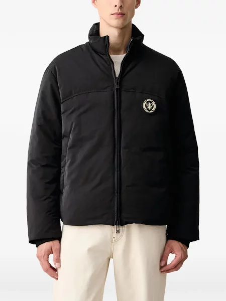 Geacă cu puf Armani Exchange cu autograf negru