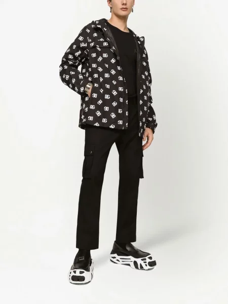Geacă Dolce & Gabbana cu glugă negru