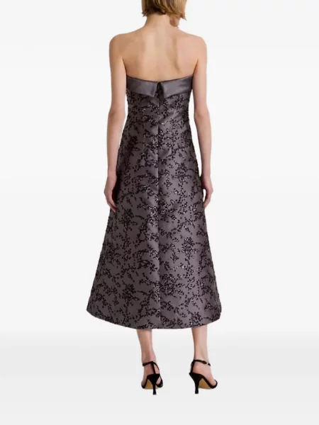Μίντι φόρεμα Alberta Ferretti με παγιέτες στράπλες γκρι