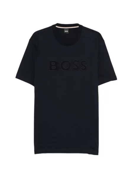 Tricou Boss cu broderie albastru