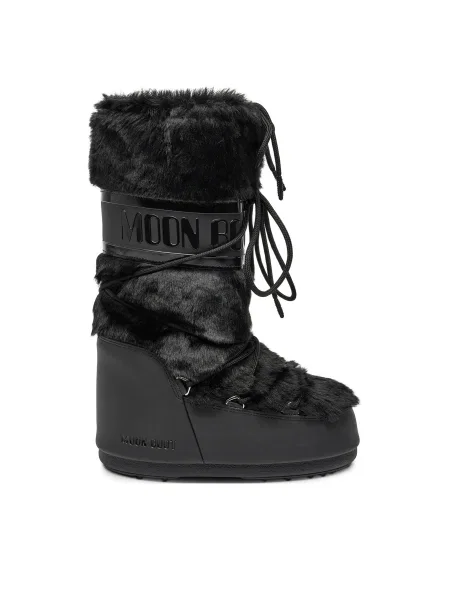 Cizme De Zăpadă Pentru Femei Moon Boot Icon Faux Fur negre