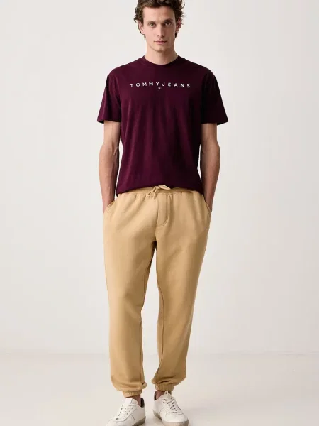 Tommy Jeans Tričko baklažánová biela