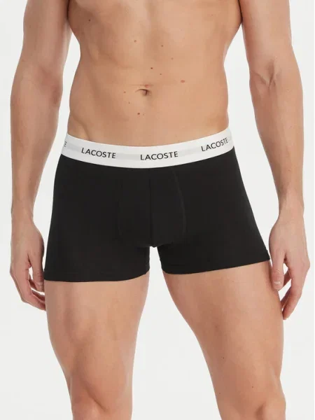 Boxeri Lacoste Underwear Trunk Black S negru