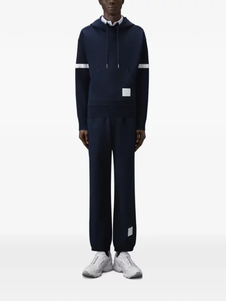 Pantaloni sport Thom Browne din jerseu albastru