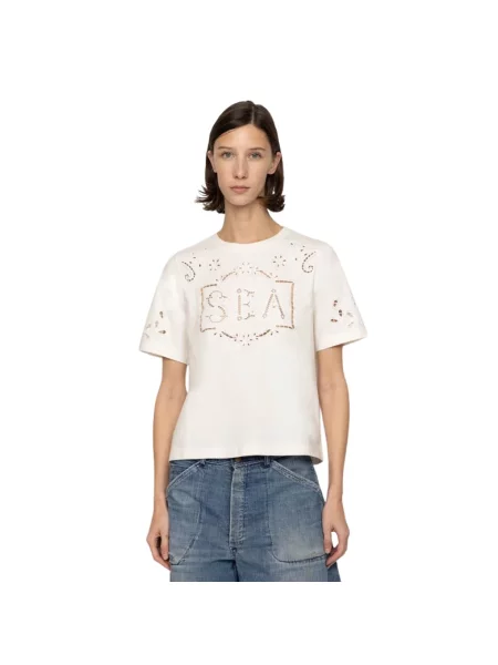 Haftowana koszulka Sea Ny biała