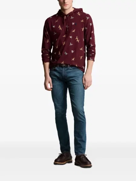 Boxeri Polo Ralph Lauren plisat cu broderie din piele gri