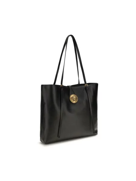 Shopperka Versace skórzana czarna
