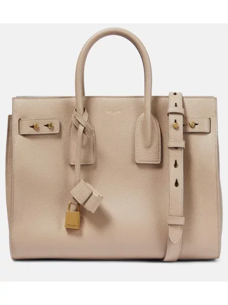 Usnjena torbica Saint Laurent bež