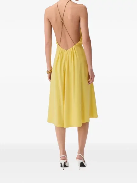 Rochie midi Versace din satin galben