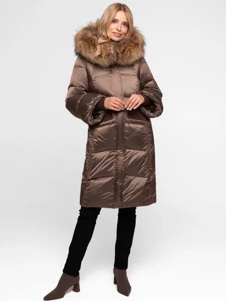 Kurtka puchowa Perso brązowa