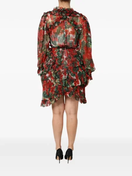Rochie Dolce & Gabbana cu model floral cu imagine roșu