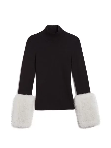 Pulover Apparis cu blană negru