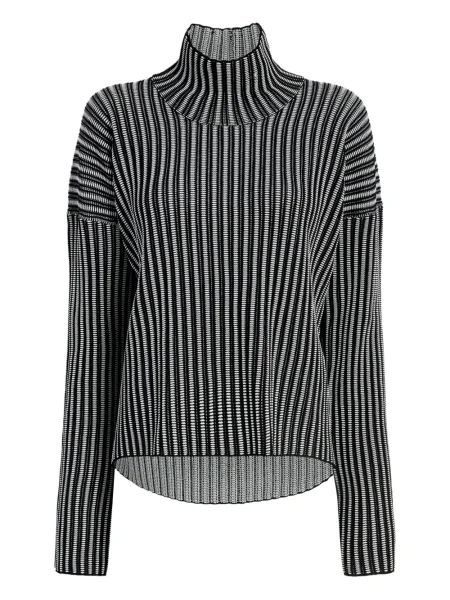 Pulover Proenza Schouler White Label cu dungi tricotate alb