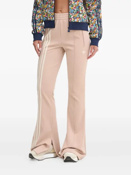 Pantaloni palazzo Adidas cu dungi plisat cu imagine albastru