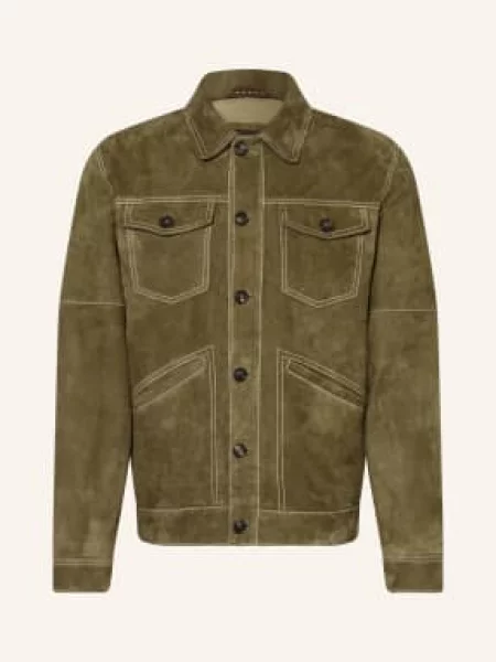 Windsor. Kožená Bunda khaki