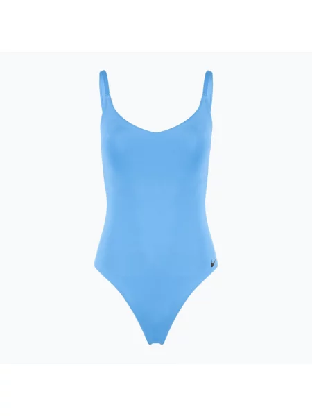 Costum de baie Nike cu decolteu în V albastru