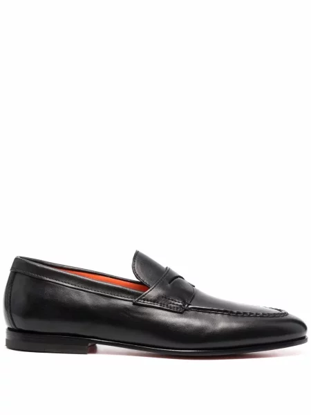 Pantofi loafer Santoni din piele negru
