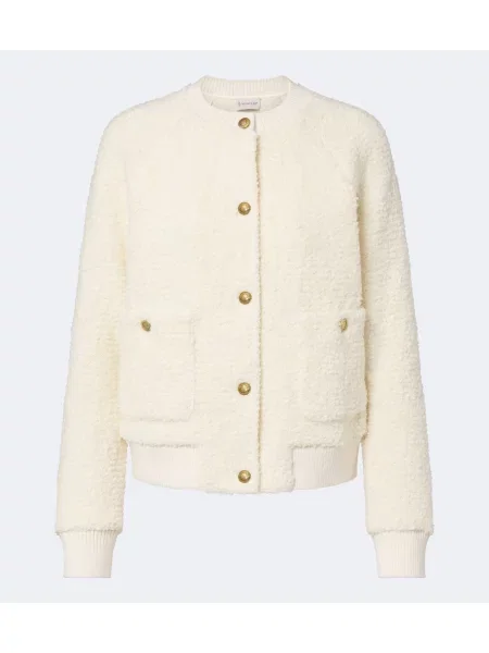 Bouclé cardigan Moncler alb